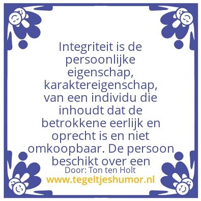 Tegeltje: integriteit