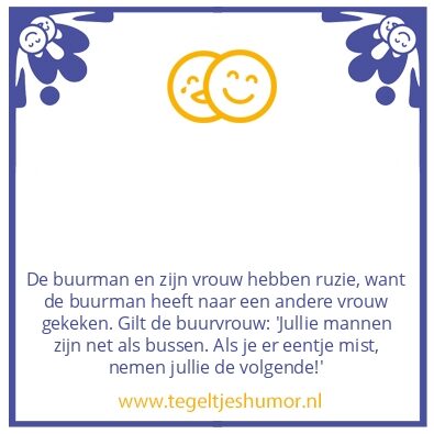 Tegeltje: De buurman en zijn vrouw