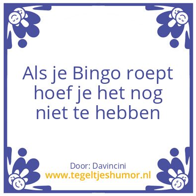 Tegeltje: Bingo