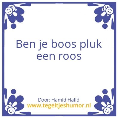 Tegeltje: Boos