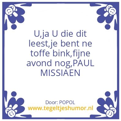Tegeltje: tof