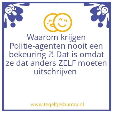 Tegeltje: Bekeuring