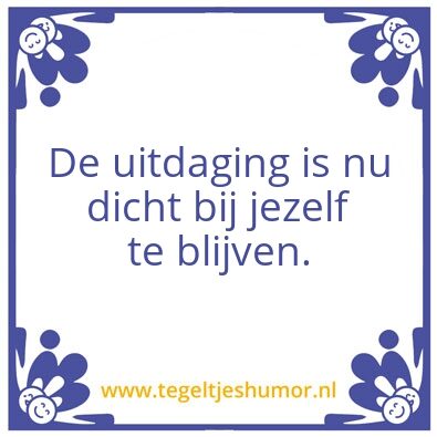 Tegeltje: uitdaging