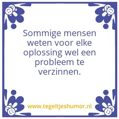 Tegeltje: Probleem