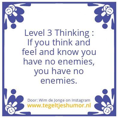Tegeltje: Level 3 Thinking :