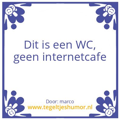 Tegeltje: internetcafe