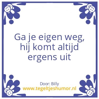 Tegeltje: wegen