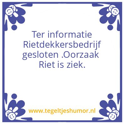 Tegeltje: Riet