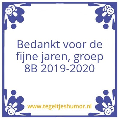 Tegeltje: Bedankt.