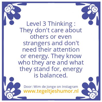 Tegeltje: Level 3 Thinking