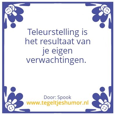 Tegeltje: Teleurstelling