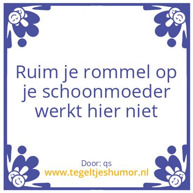 Tegeltje: schoonmoeder