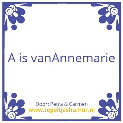 Tegeltje: A