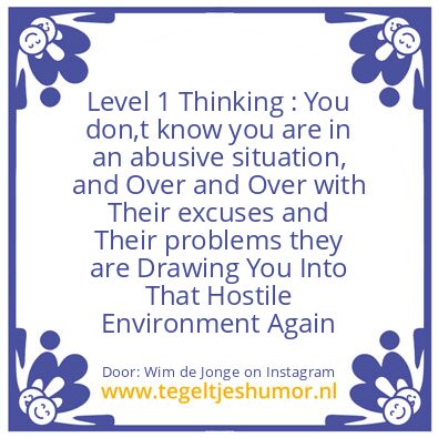 Tegeltje: Level 1 Thinking