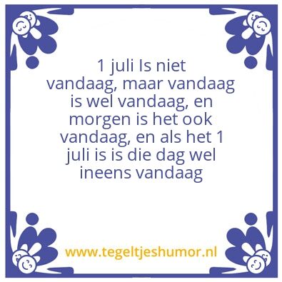 Tegeltje: Vandaag