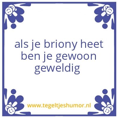 Tegeltje: geweldig