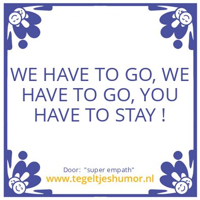 Tegeltje: “super empath”