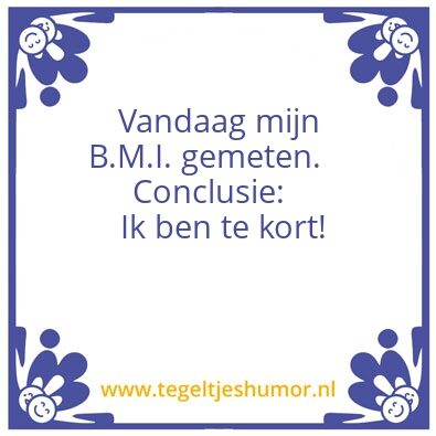 Tegeltje: Bmi