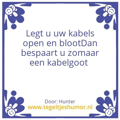 Tegeltje: Kabels