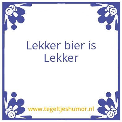 Tegeltje: Bier