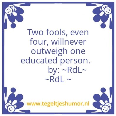 Tegeltje: fools