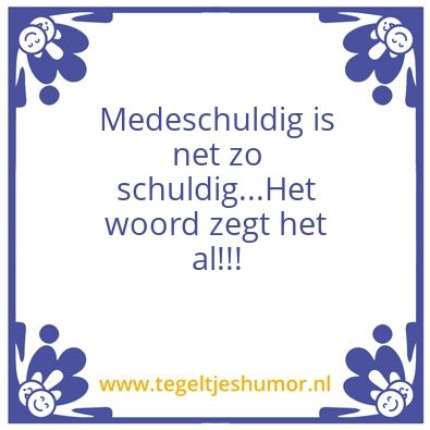 Tegeltje: Schuldig