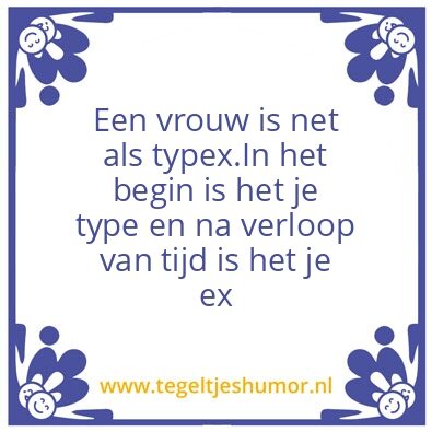 Tegeltje: typex