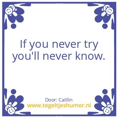 Tegeltje: Idk