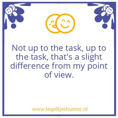 Tegeltje: task