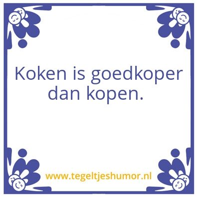 Tegeltje: Koken