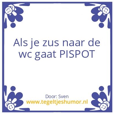 Tegeltje: Pispot
