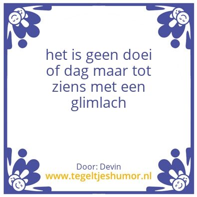 Tegeltje: afscheid