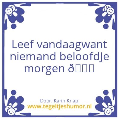 Tegeltje: Leef