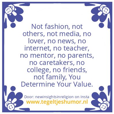Tegeltje: VALUES