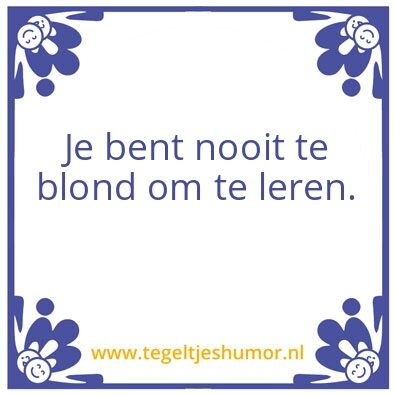 Tegeltje: Blond
