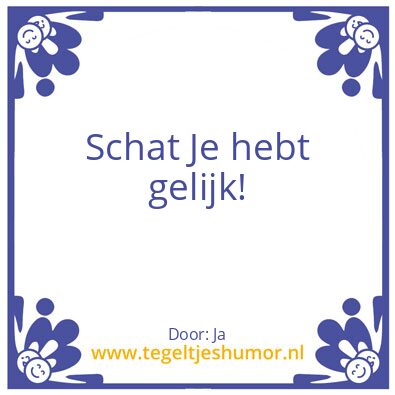 Tegeltje: Ja