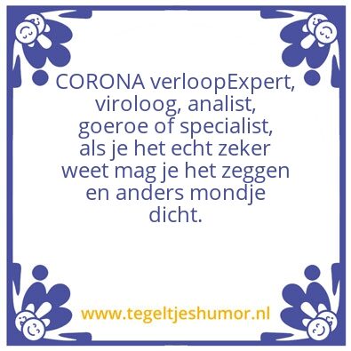 Tegeltje: Corona