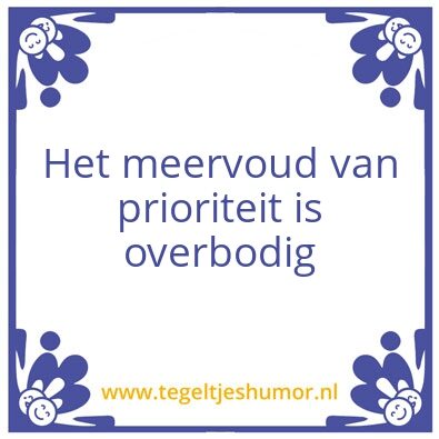 Tegeltje: Prio