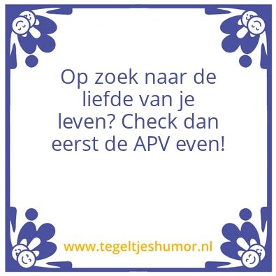 Tegeltje: APV