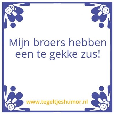Tegeltje: Broerd