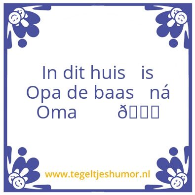 Tegeltje: Huis