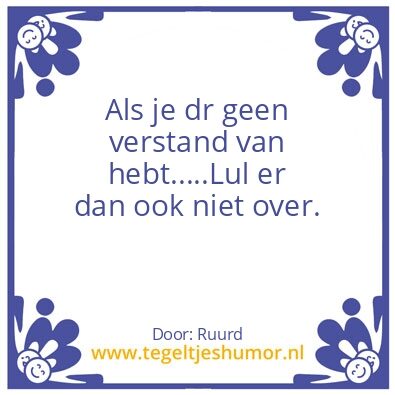 Tegeltje: Verstand