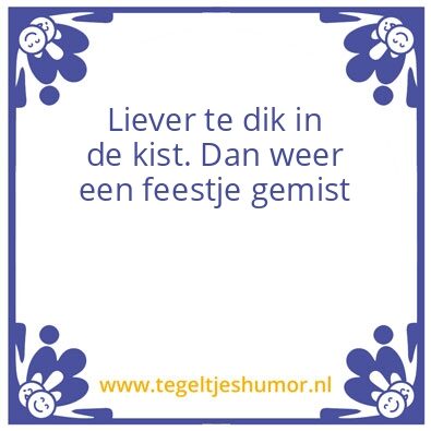 Tegeltje: Te dik