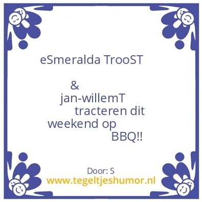 Tegeltje: bbq