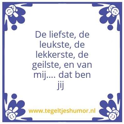 Tegeltje: Geinig