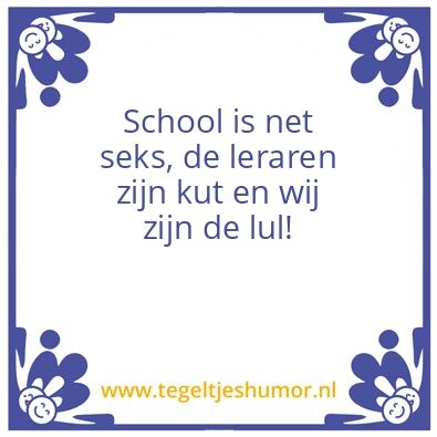 Tegeltje: School
