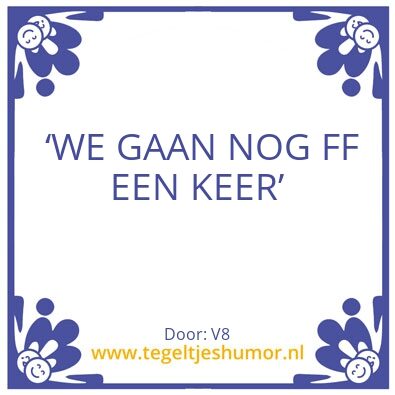 Tegeltje: V8