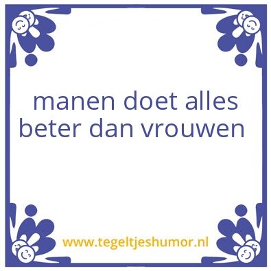 Tegeltje: man