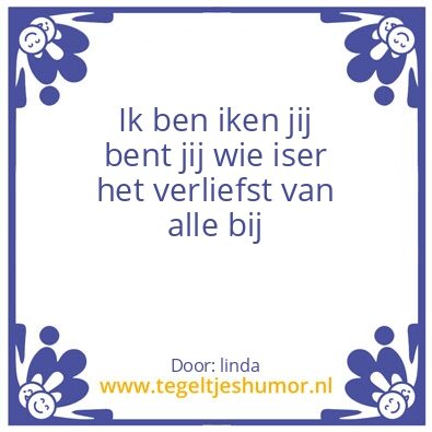 Tegeltje: jij