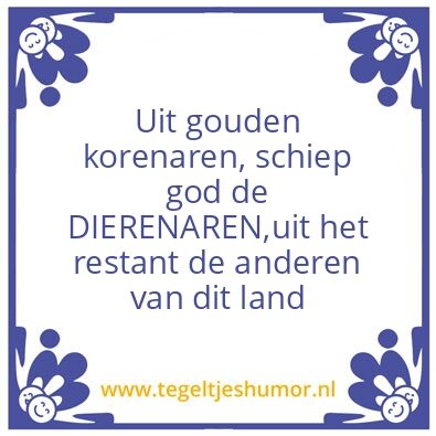 Tegeltje: Dierenaren